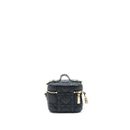 DIOR MICRO LADY DIOR VANITY CASE LAMBSKIN BLACK LGHW
