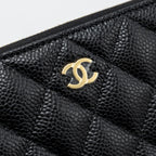 CHANEL CLASSIC LONG ZIPPED WALLET CAVIAR BLACK GHW (MICROCHIP)
