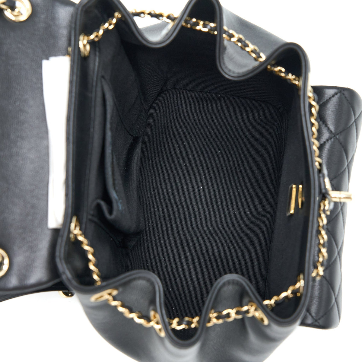 CHANEL 23C LARGE DUMA BACKPACK CALFSKIN BLACK LGHW (MICROCHIP)