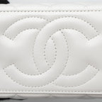 CHANEL PEARL CRUSH LONG VANITY WITH CHAIN LAMBSKIN WHITE BRUSHED GHW (MICROCHIP)