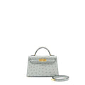 Hermes mini Kelly Ⅱ Ostrich Blue Glacier GHW