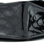 CHANEL 22K LARGE BACKPACK PATENT BLACK BRUSHED GHW (MICROCHIP)