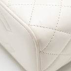 CHANEL GOLD PILLAR ADJUSTABLE CHAIN LONG VANITY LAMBSKIN WHITE GHW (MICROCHIP)