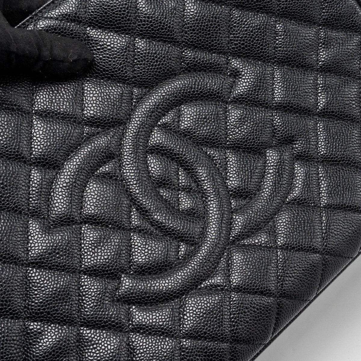 CHANEL GRAND SHOPPING TOTE BAG CAVIAR BLACK GHW
