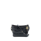 CHANEL SMALL GABRIELLE HOBO BAG AGED CALFSKIN BLACK WITH MULTICOLOR HARDWARE