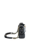 CHANEL SMALL GABRIELLE HOBO BAG AGED CALFSKIN BLACK WITH MULTICOLOR HARDWARE