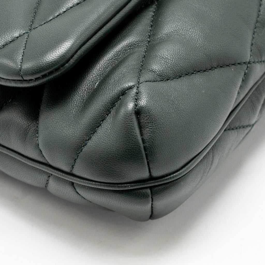 Saint Laurent/YSL Le 57 Hobo Bag Lambskin Dark Green GHW