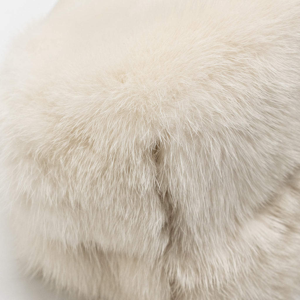 Fendi First Small Bag Mink Fur/Leather Off-white SHW