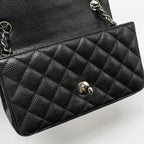 CHANEL MINI RECTANGULAR FLAP BAG CAVIAR BLACK SHW
