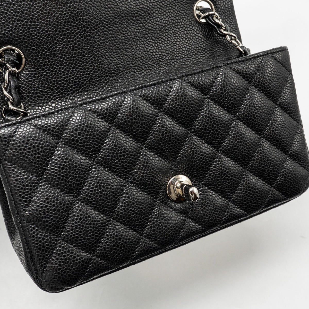 CHANEL MINI RECTANGULAR FLAP BAG CAVIAR BLACK SHW