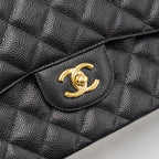 CHANEL JUMBO CLASSIC DOUBLE FLAP BAG CAVIAR BLACK GHW