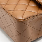 Chanel Small Classic Double Flap Bag Lambskin Dark Brown GHW (Microchip)