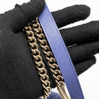 Chanel 20K Boy Wallet on Chain Shiny Grained Calfskin Blue LGHW