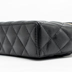 CHANEL 25P CC TOP HANDLE VANITY WITH CHAIN CAVIAR BLACK LGHW (MICROCHIP)