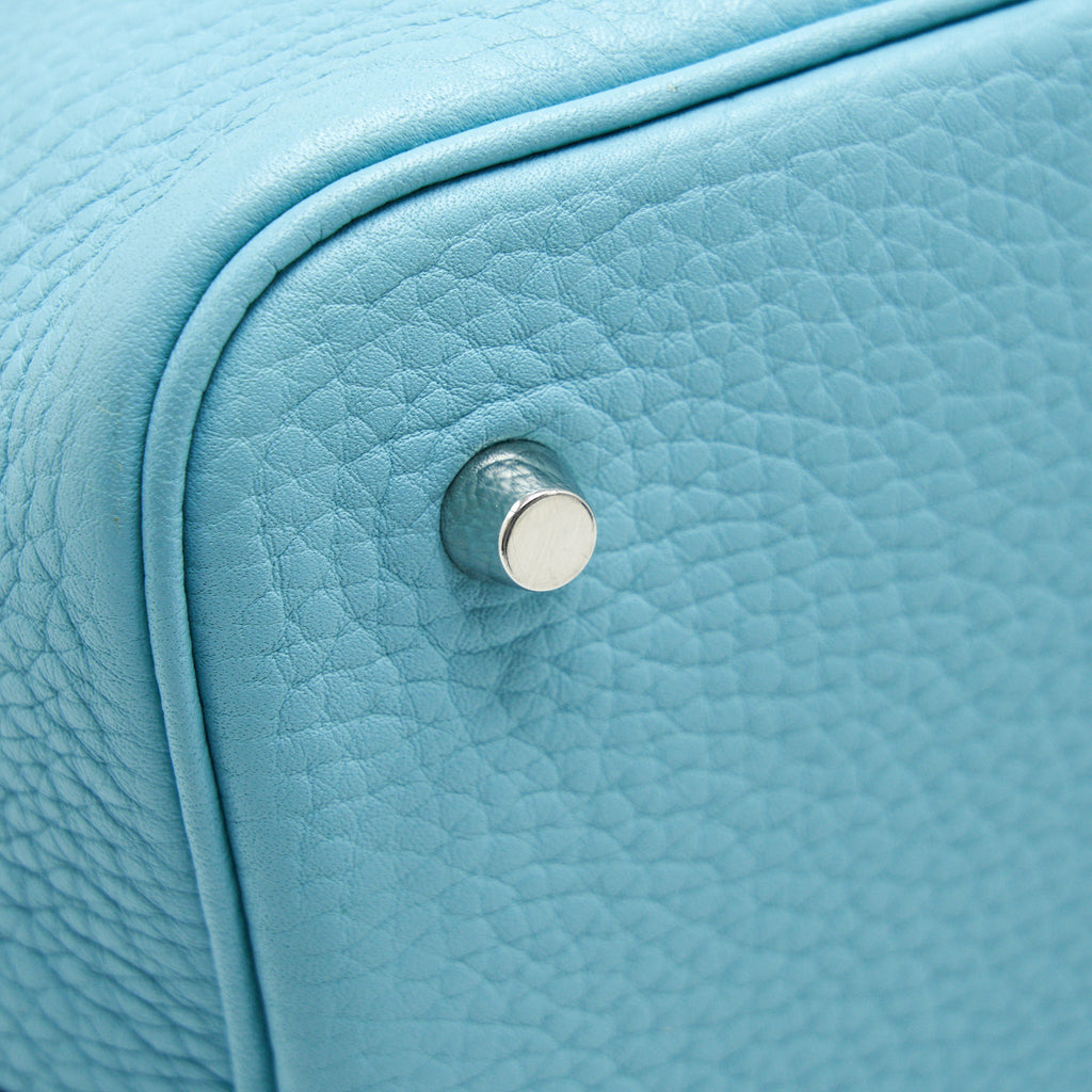 Hermes Picotin 22 Lock Bag Blue Atoll SHW
