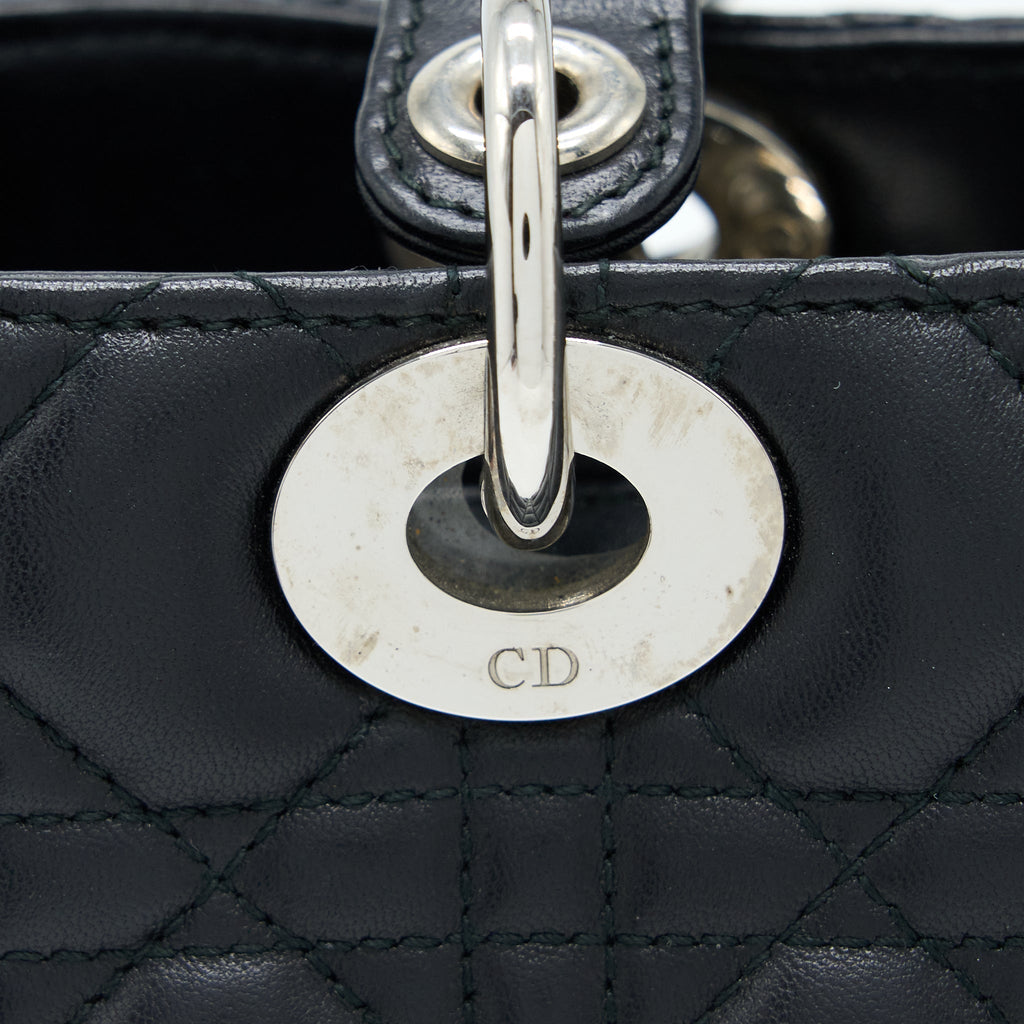 DIOR MEDIUM LADY DIOR LAMBSKIN BLACK SHW