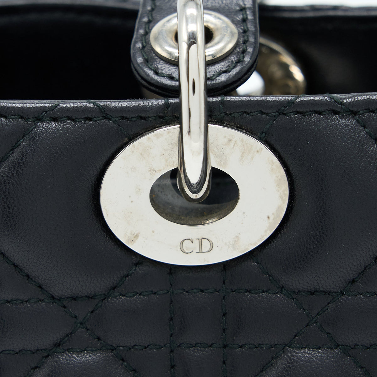 DIOR MEDIUM LADY DIOR LAMBSKIN BLACK SHW