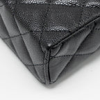 CHANEL 25P CC TOP HANDLE VANITY WITH CHAIN CAVIAR BLACK LGHW (MICROCHIP)