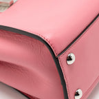 Fendi Mini Peekaboo No Maniglia Bag Nappa Leather Pink SHW with Pink Shearling and Clear Acrylic Replacement Top Handles (Sell in Set)