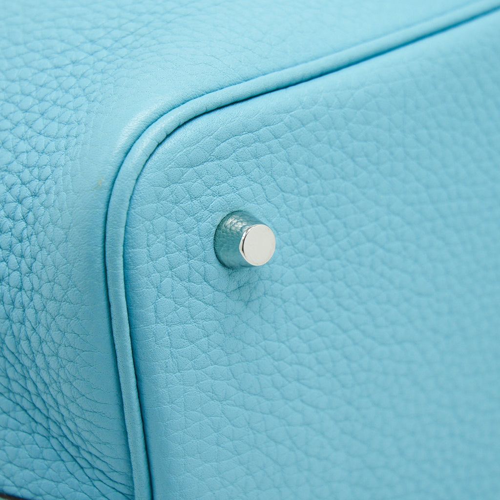 Hermes Picotin 22 Lock Bag Blue Atoll SHW