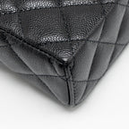 CHANEL 25P CC TOP HANDLE VANITY WITH CHAIN CAVIAR BLACK LGHW (MICROCHIP)