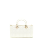 DIOR LADY D-JOY BAG LATTE CANNAGE LAMBSKIN WHITE LGHW