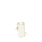 DIOR LADY D-JOY BAG LATTE CANNAGE LAMBSKIN WHITE LGHW