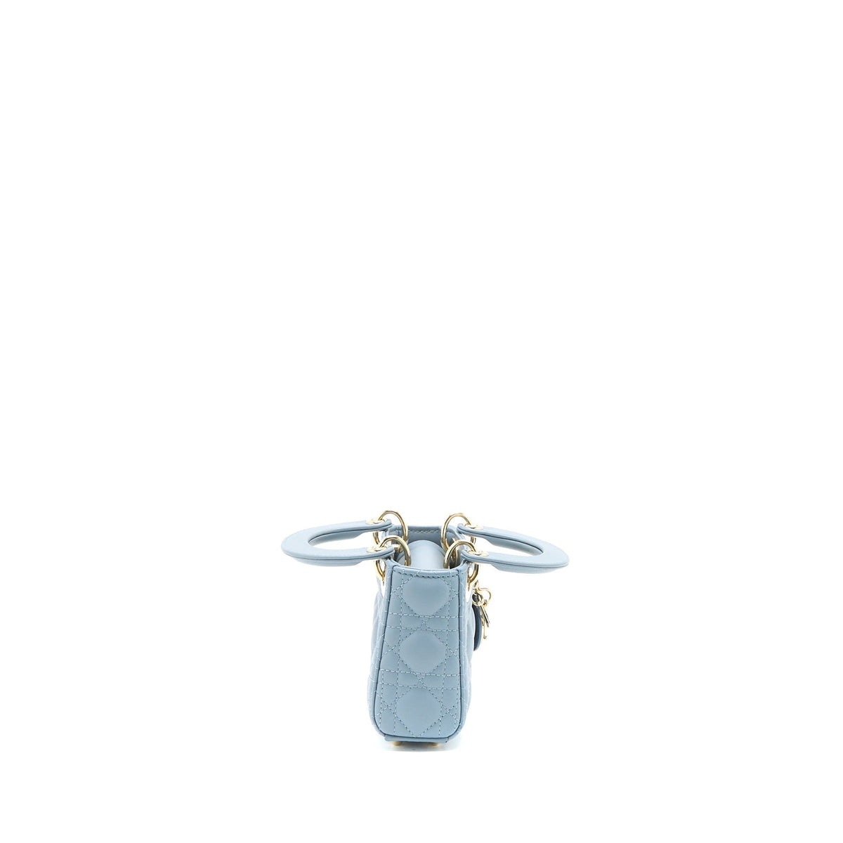 DIOR MICRO LADY DIOR BAG CANNAGE LAMBSKIN CLOUD BLUE LGHW