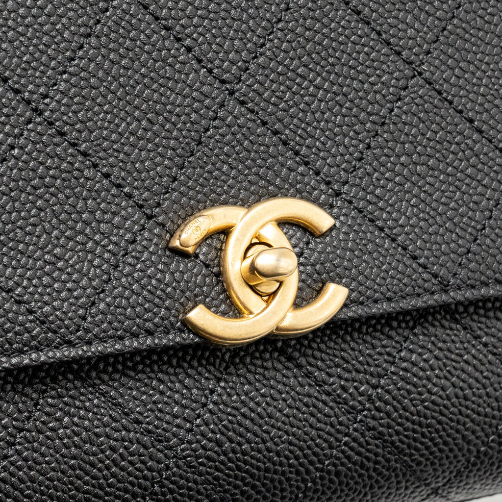 Chanel 20K CC Flap Bag with Handle Caviar Black GHW