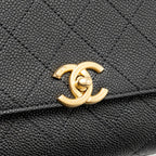 Chanel 20K CC Flap Bag with Handle Caviar Black GHW