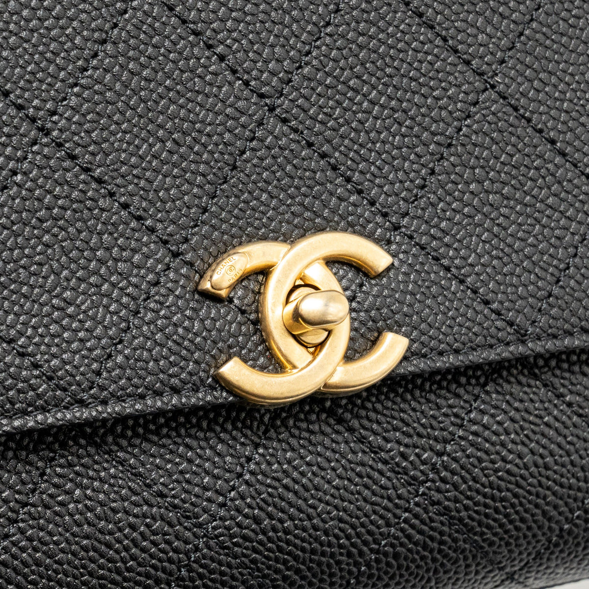 Chanel 20K CC Flap Bag with Handle Caviar Black GHW