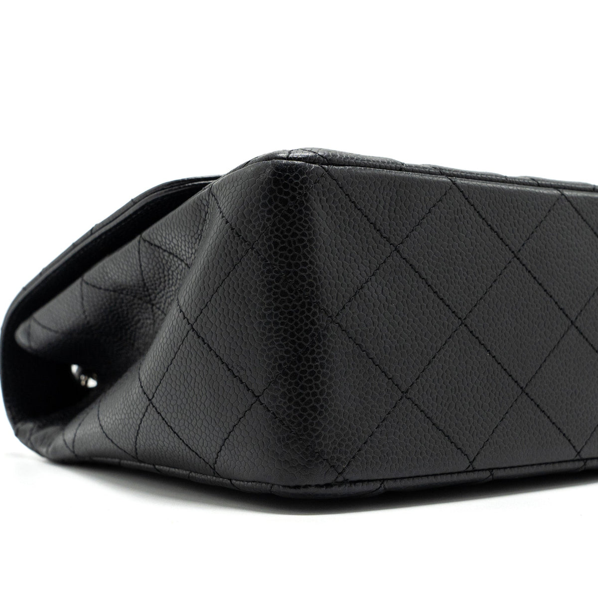 CHANEL JUMBO CLASSIC SINGLE FLAP BAG CAVIAR BLACK SHW