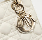 DIOR SMALL LADY DIOR MY ABCDIOR BAG CANNAGE LAMBSKIN WHITE LGHW