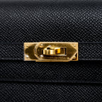 HERMES CLASSIC KELLY TO GO EPSOM BLACK GHW
