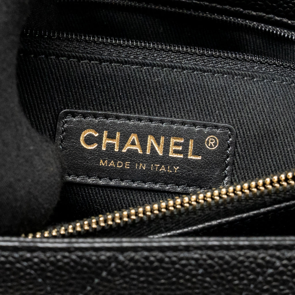 Chanel 20K CC Flap Bag with Handle Caviar Black GHW