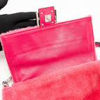 Fendi baguette bag shearling Nappa lambskin Pink SHW