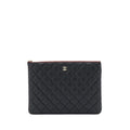 CHANEL O CASE POUCH CAVIAR BLACK LGHW