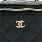 CHANEL 22S PEARL CRUSH MINI VANITY WITH CHAIN LAMBSKIN BLACK GHW