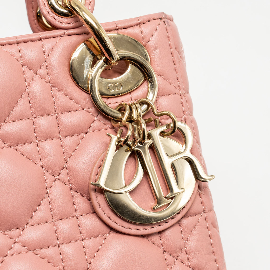 Dior Mini Lady Dior Bag Lambskin Pink LGHW