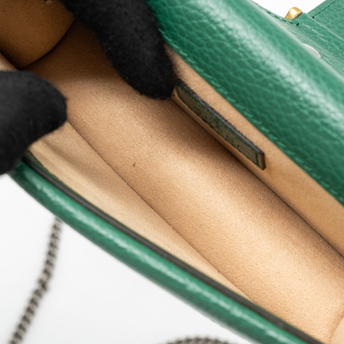 GUCCI DIONYSUS SUPER MINI LEATHER GREEN GHW