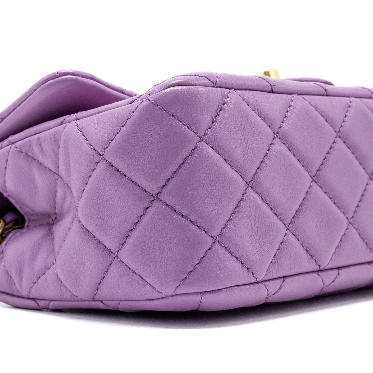 CHANEL 22S PEARL CRUSH MINI RECTANGULAR FLAP BAG LAMBSKIN PURPLE GHW (MICROCHIP)