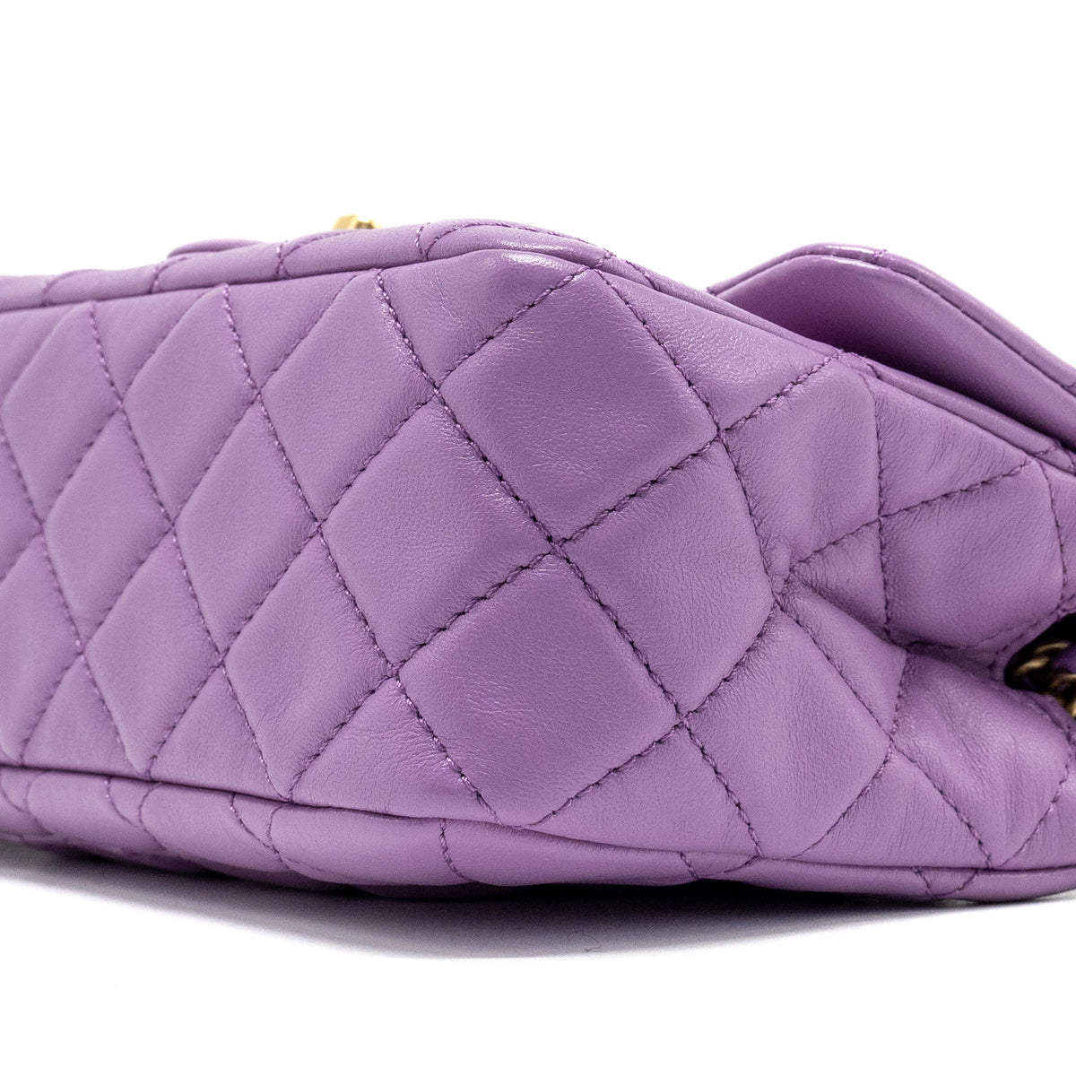 CHANEL 22S PEARL CRUSH MINI RECTANGULAR FLAP BAG LAMBSKIN PURPLE GHW (MICROCHIP)