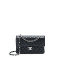 CHANEL SMALL CLASSIC DOUBLE FLAP BAG CAVIAR BLACK SHW(MICROCHIP)
