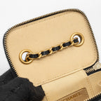 CHANEL PEARL CRUSH MINI VANITY WITH CHAIN LAMBSKIN BLACK WITH GHW