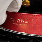 CHANEL 23P HOBO BAG SHINY CALFSKIN BLACK BRUSHED GHW(MICROCHIP)