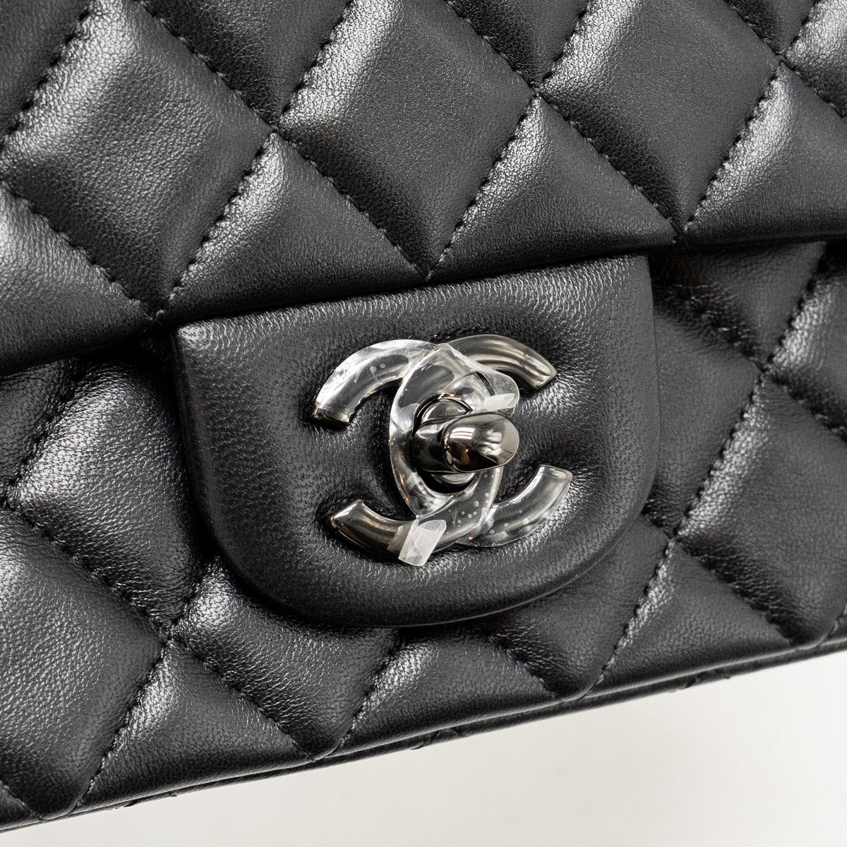 Chanel Mini Rectangular Flap Bag Lambskin SO Black (Microchip)