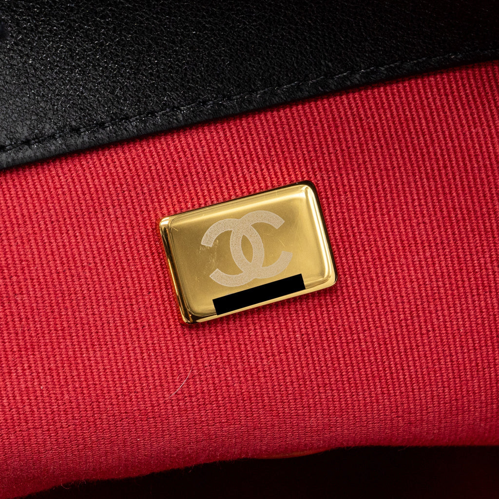 CHANEL MEDIUM 19 BAG LAMBSKIN BLACK MULTICOLOUR HARDWARE(MICROCHIP)