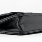 CHANEL PEARL CRUSH WALLET ON CHAIN LAMBSKIN BLACK GHW (MICROCHIP)