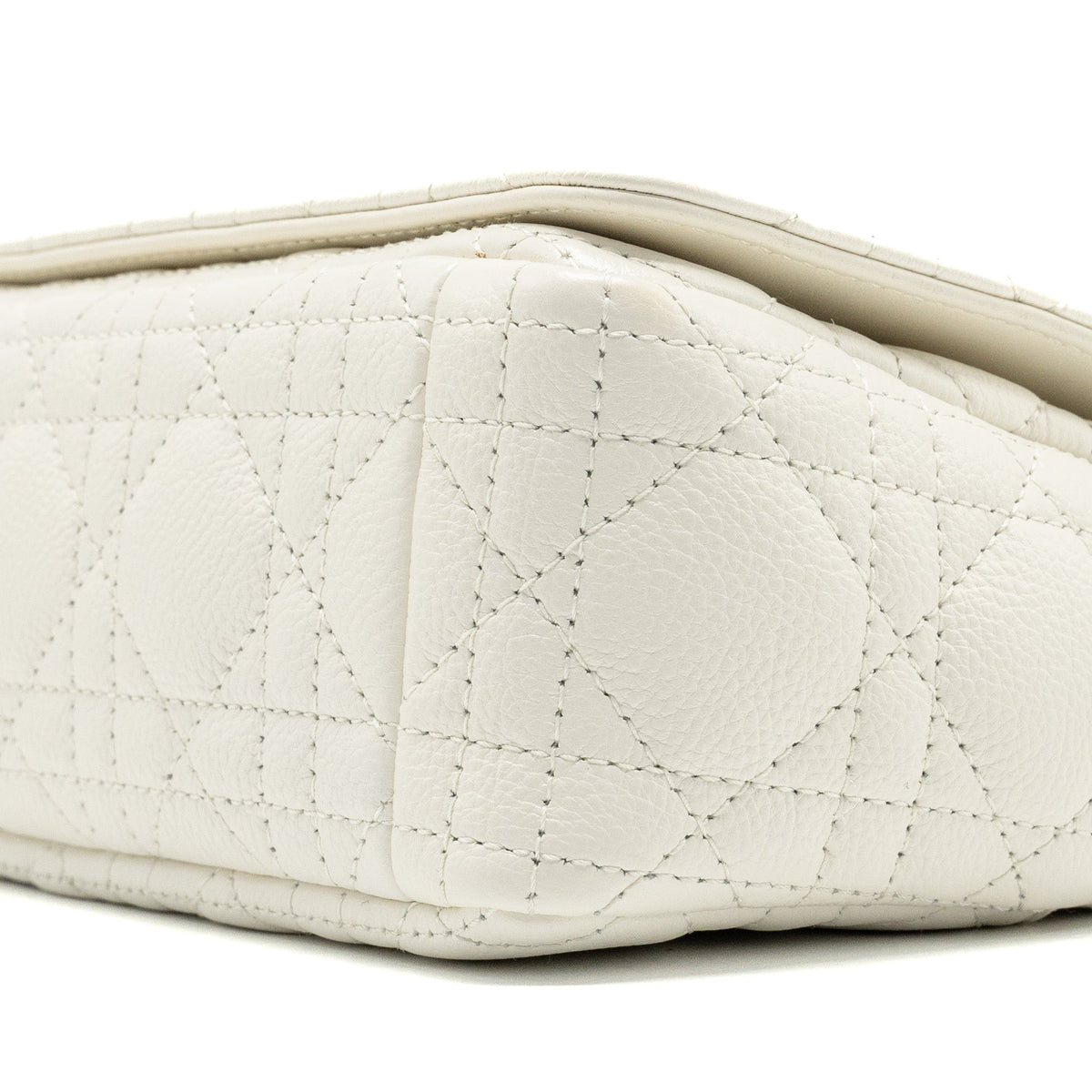 DIOR CARO S FLAP BAG CALFSKIN WHITE GHW