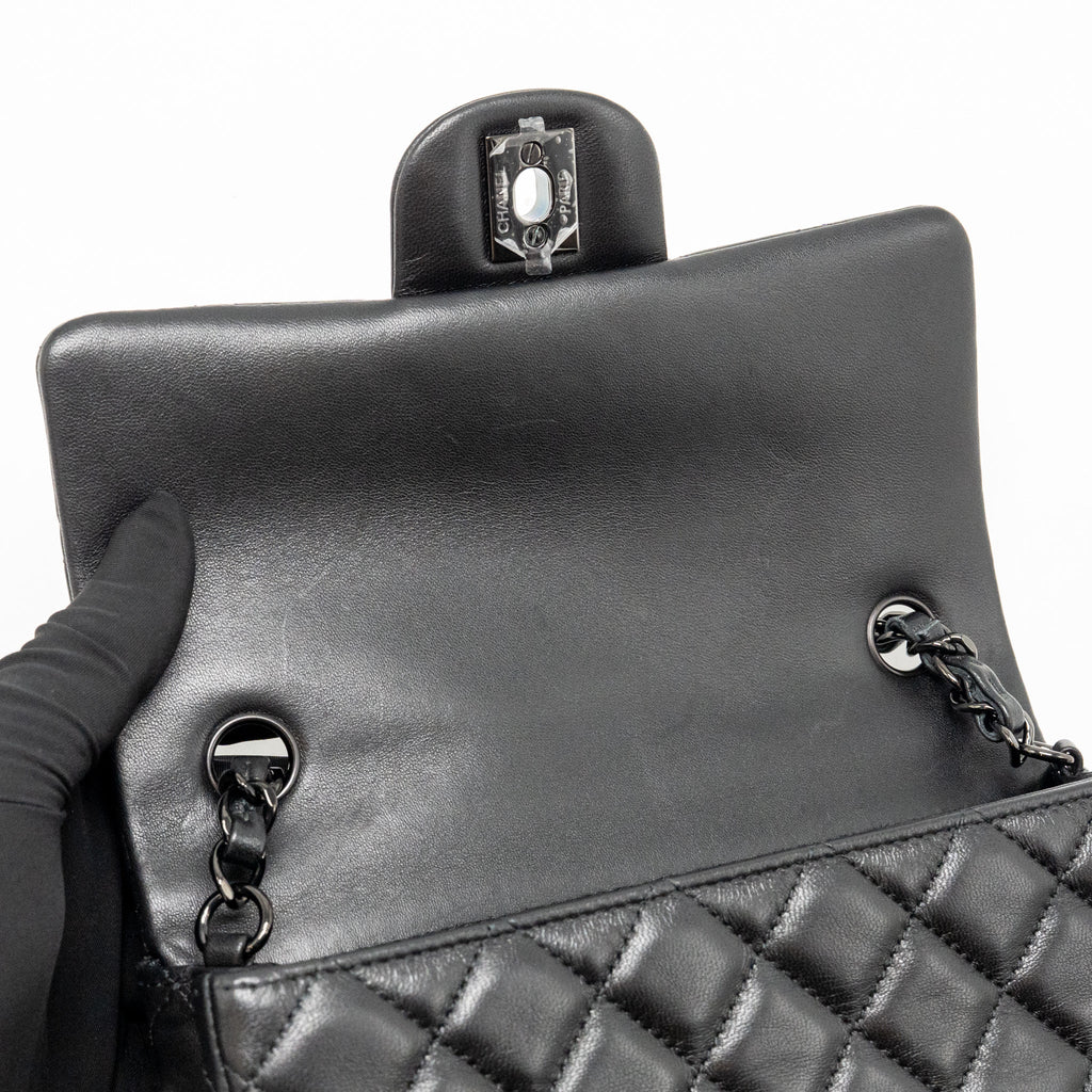 Chanel Mini Rectangular Flap Bag Lambskin SO Black (Microchip)